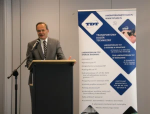 Prezes Polskiego Rejestru Statków - Grzegorz Pettke podczas V Konferencja TDT "Przewóz towarów niebezpiecznych"