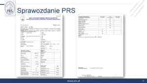 Screen prezentacji Polskiego Rejestru Statków zaprezentowanej podczas V Konferencji TDT "Przewóz towarów niebezpiecznych"